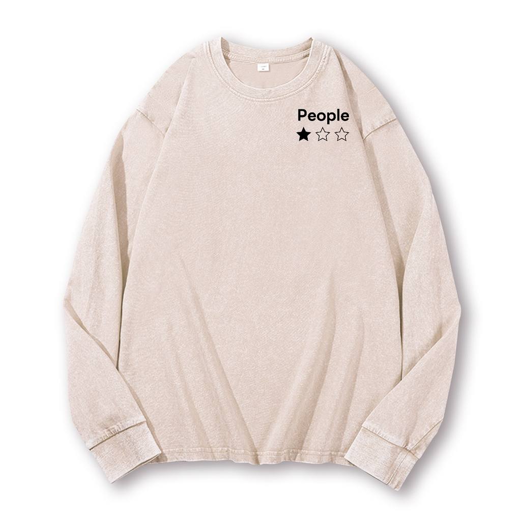 People Vintage Washed Cotton Back Art Long-sleeve T-shirt