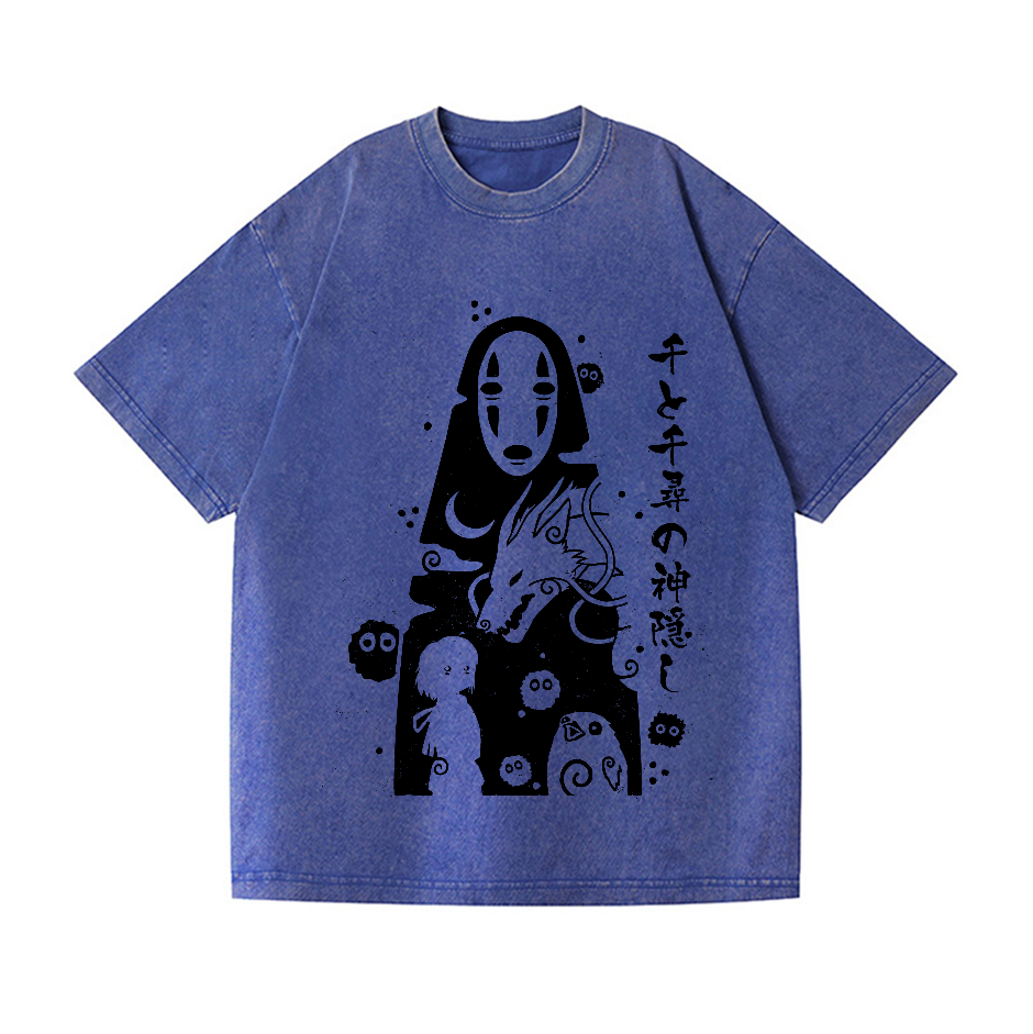 Ghibli Spirit Away No Face Kaonashi Vintage Wash Japanese Design T-Shirt