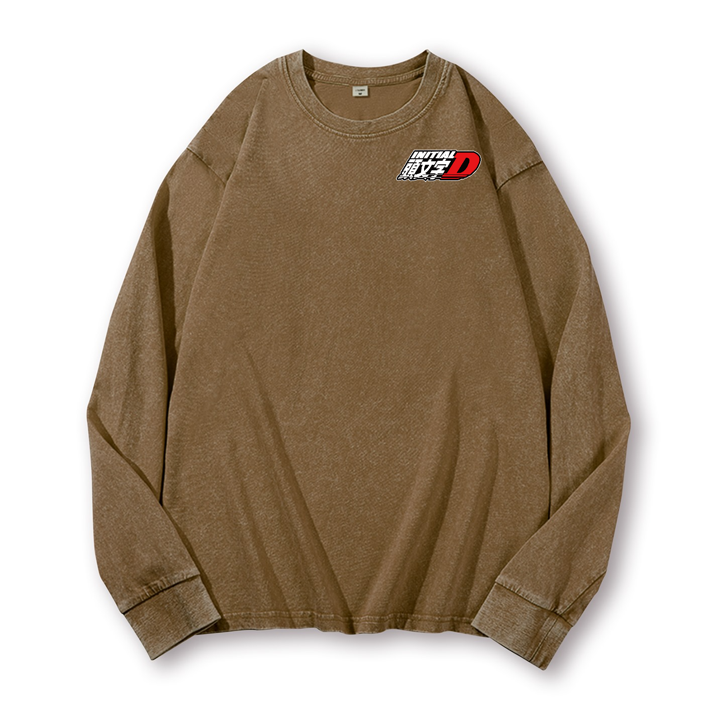 Initial D Vintage Washed Cotton Back Art Long-sleeve T-shirt