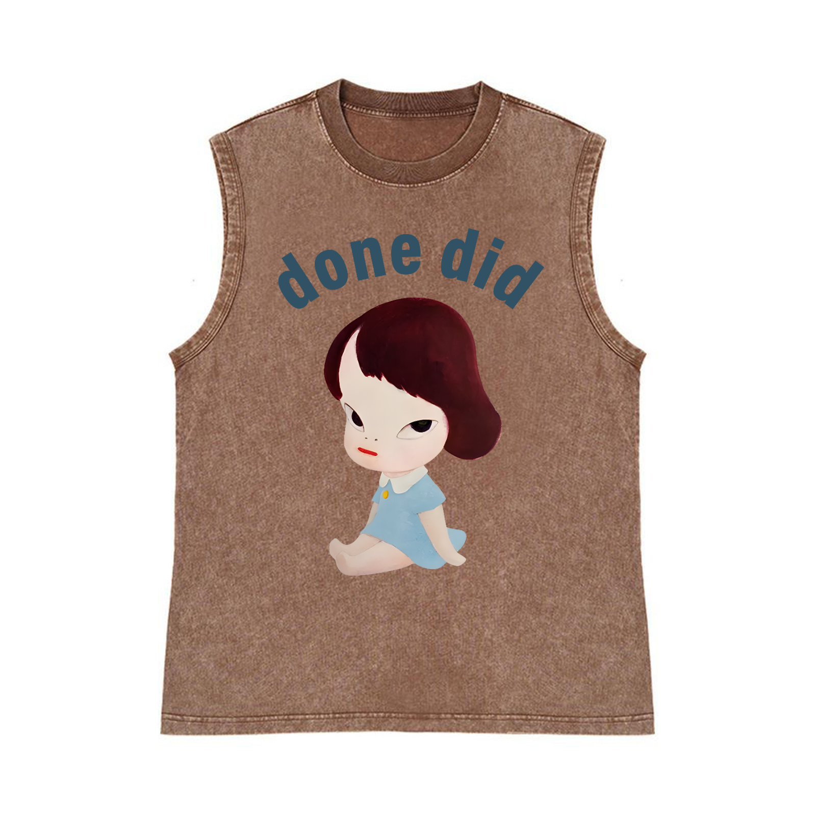 Yoshitomo Nara Pure Cotton Wash-Dyed Sleeveless Tank Top