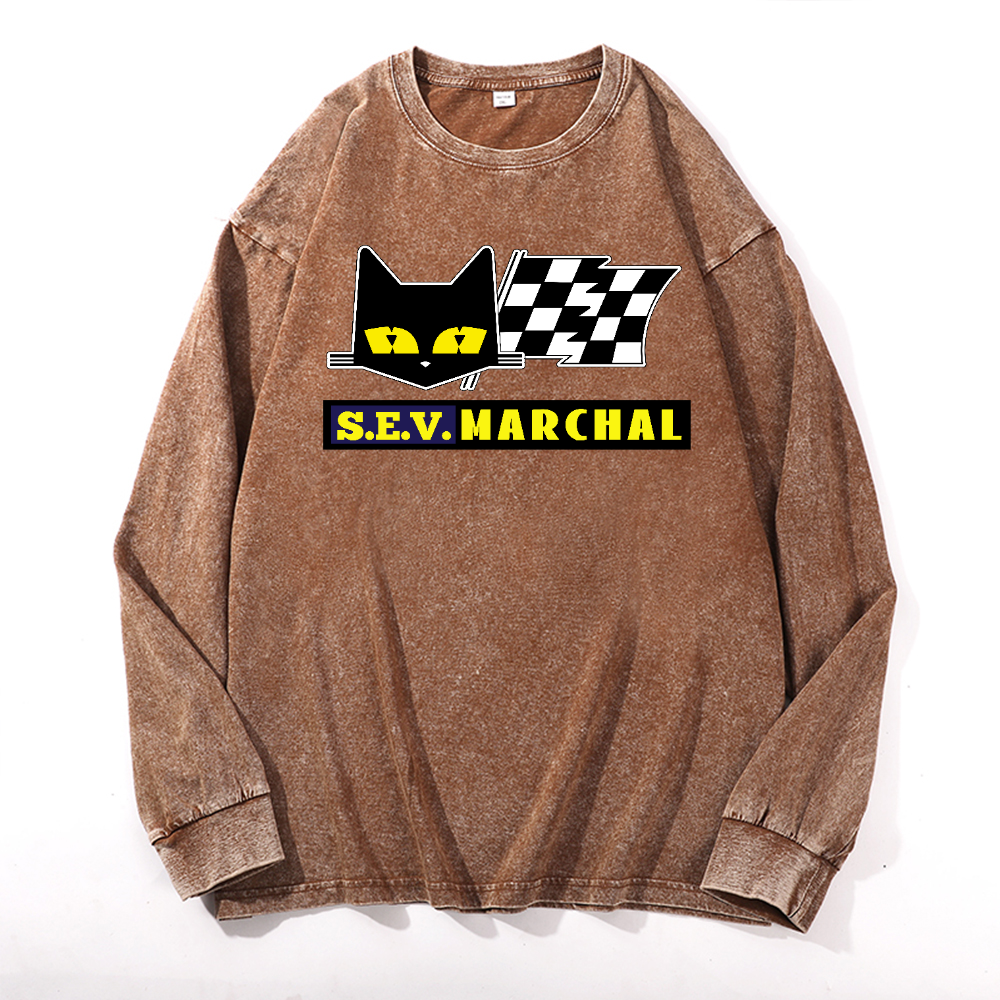 S.E.V Marchal Vintage Cotton Wash Crewneck Long-Sleeve T-Shirt
