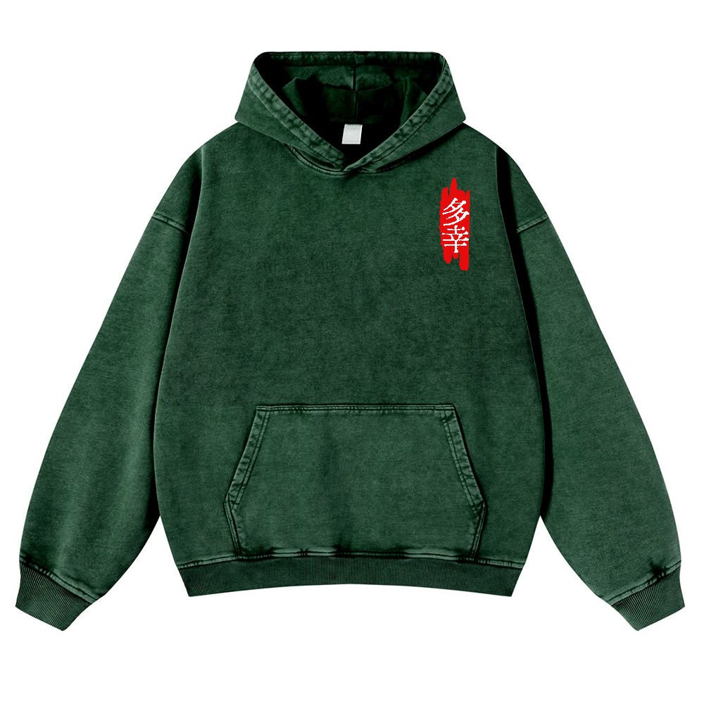 Octopus Vintage Washed Cotton Back Art Hoodie