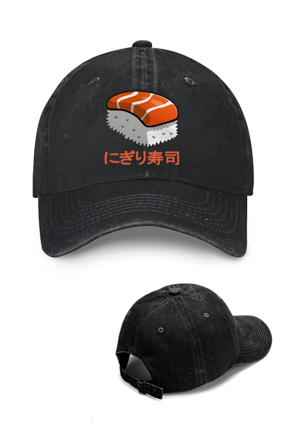 Sushi Cat Salmon Vintage Cotton Cap