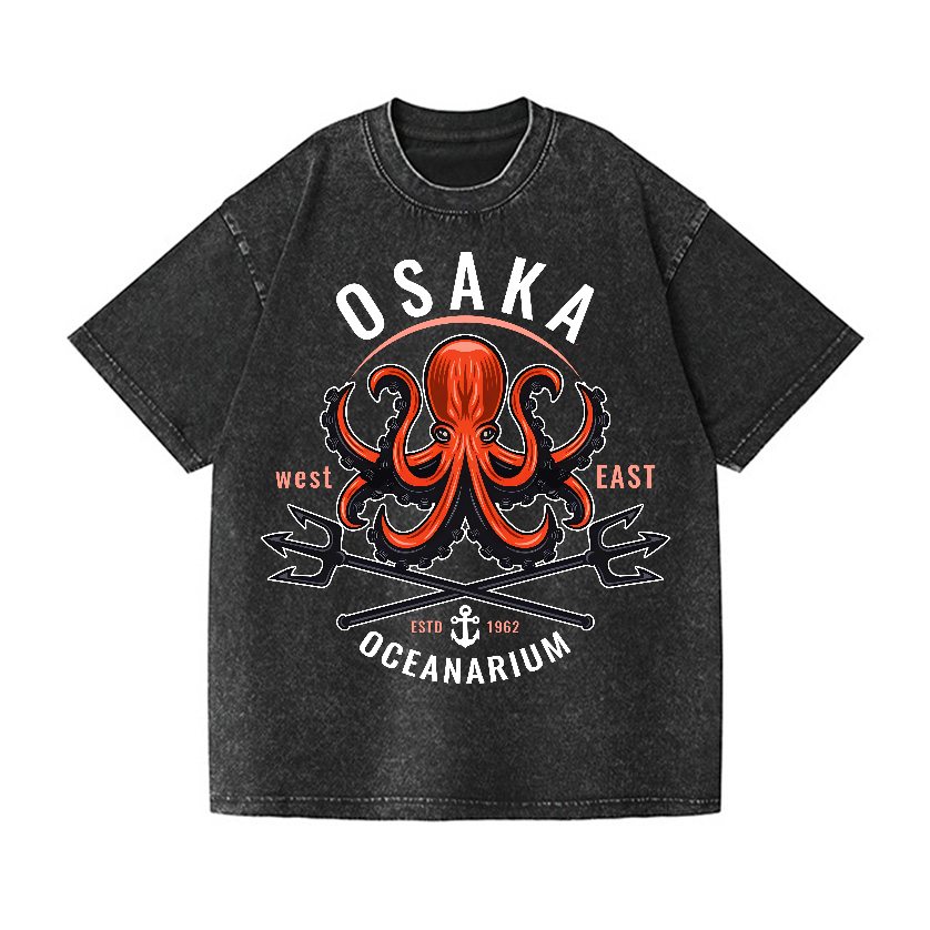 Osaka Octopus Vintage Wash Japanese Design T-Shirt