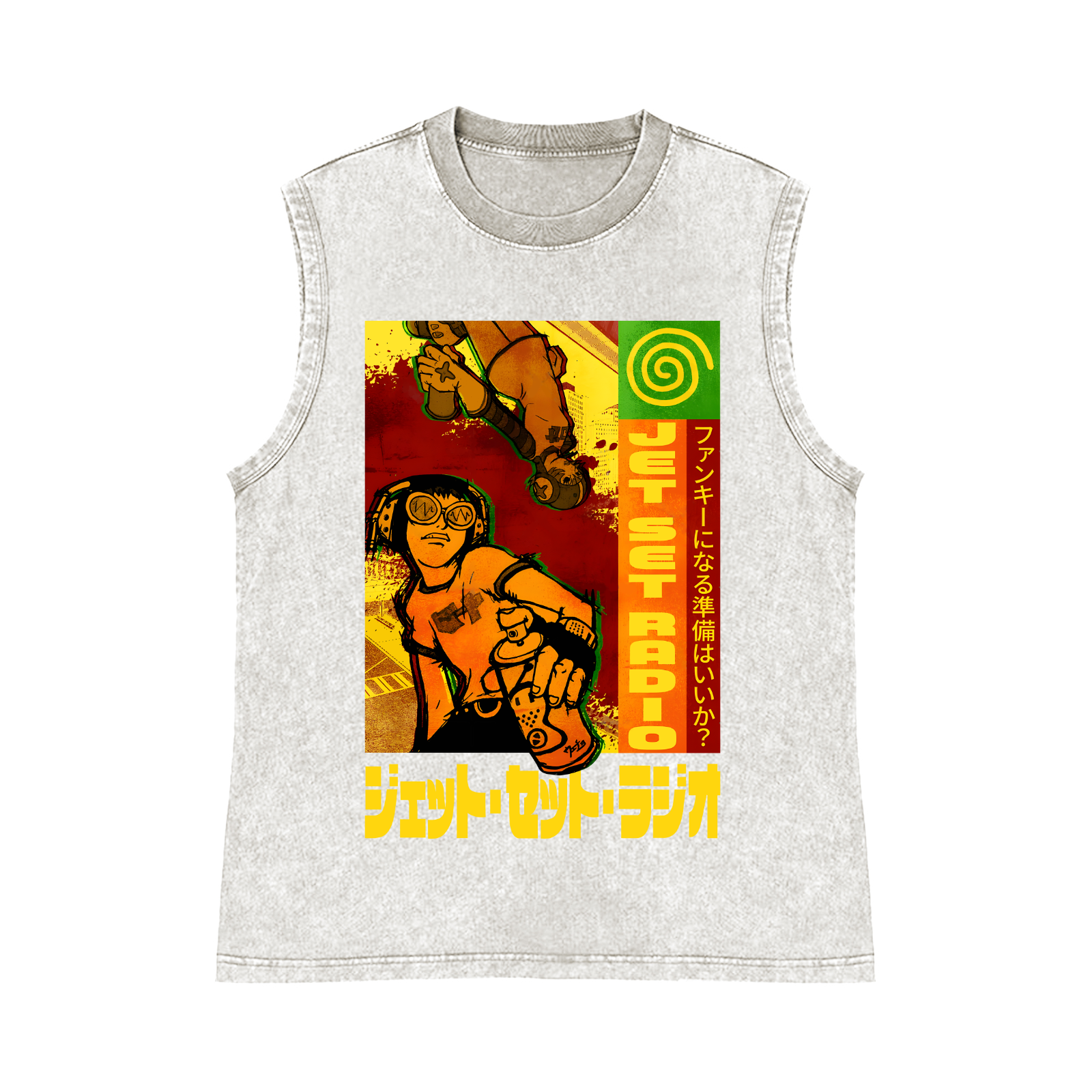 Jet Set Radio Pure Cotton Wash-Dyed Sleeveless Tank Top