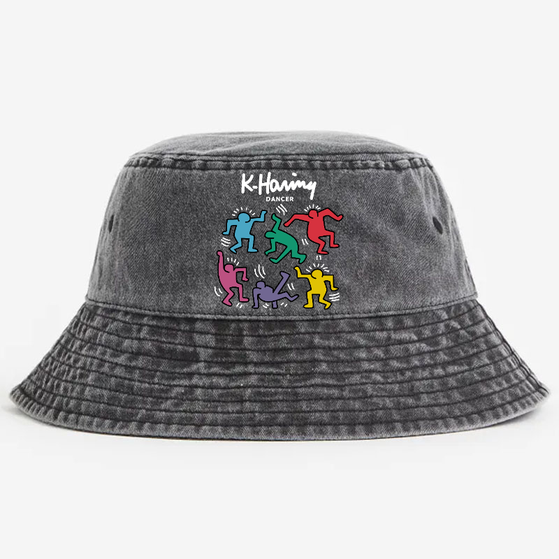 Kaith Haring Dancer Vintage 100% Cotton Bucket Hat