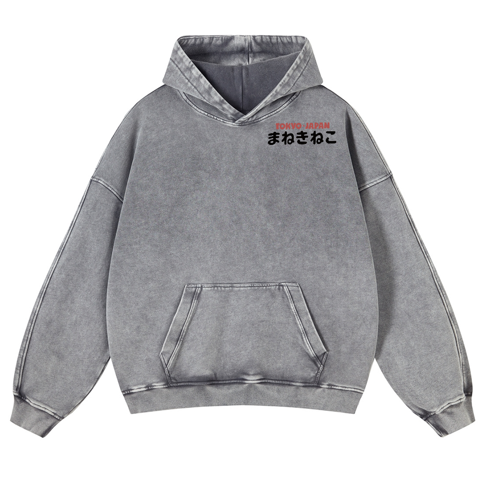 Kaiju Monster Tokyo Japan Vintage Washed Cotton Back Art Hoodie