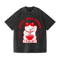 Lucky Cat Vintage Wash Japanese Design T-Shirt