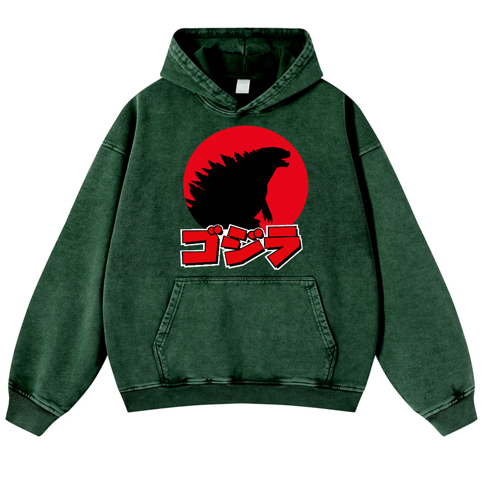 Kaiju Vintage Washed Thick Cotton Hoodie