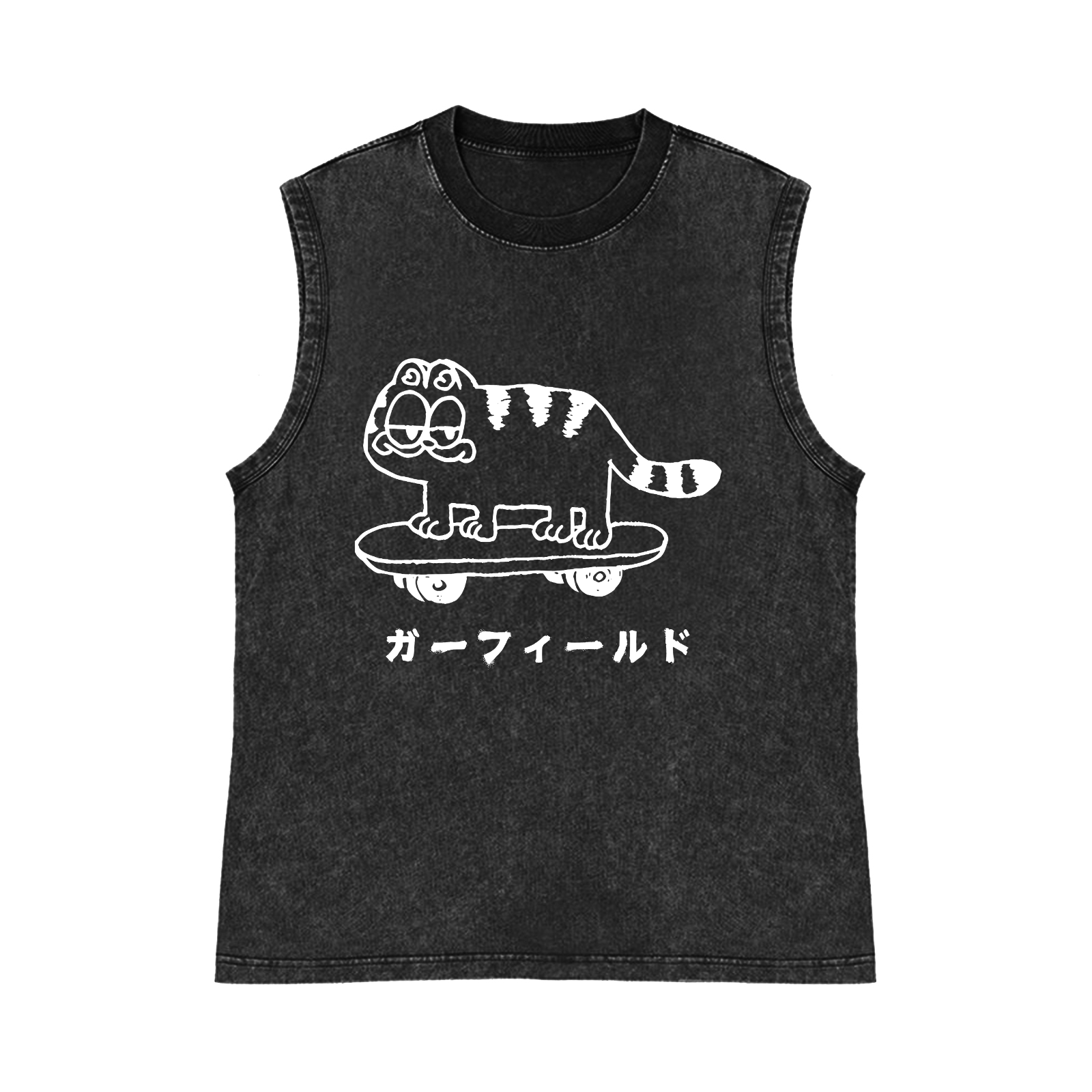 Garfield Cat Pure Cotton Wash-Dyed Sleeveless Tank Top