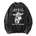 Miltch Cow Vintage Cotton Wash Long-sleeve T-shirt