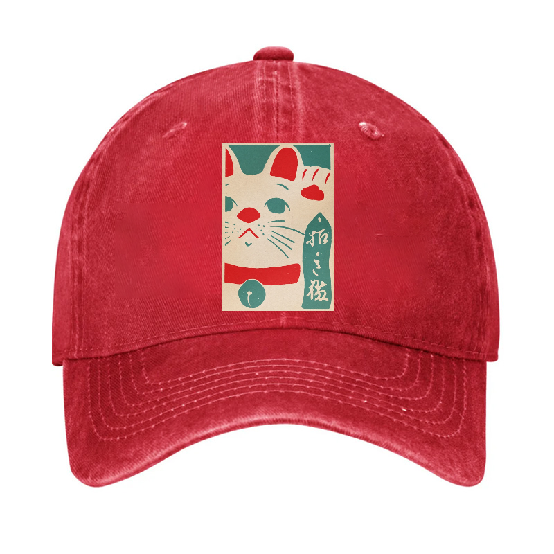 Lucky Cat Vintage Cotton Cap