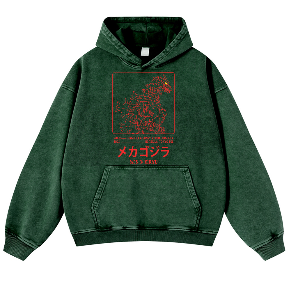 Kaiju Vintage Washed Thick Cotton Hoodie