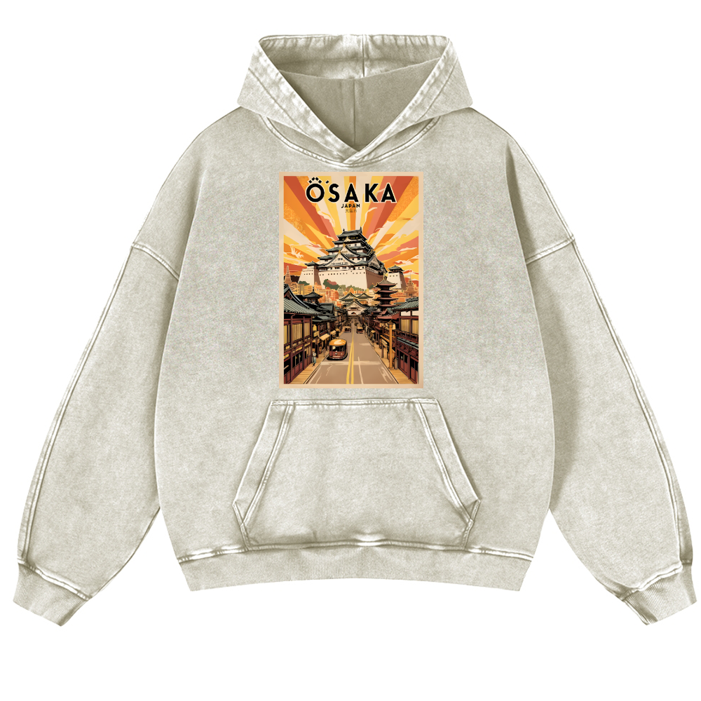 Osaka Vintage Washed Thick Cotton Hoodie