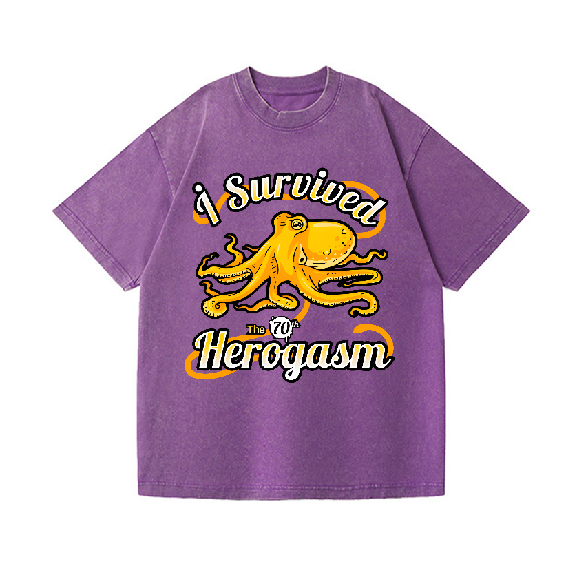 Octopus Vintage Wash Japanese Design T-Shirt