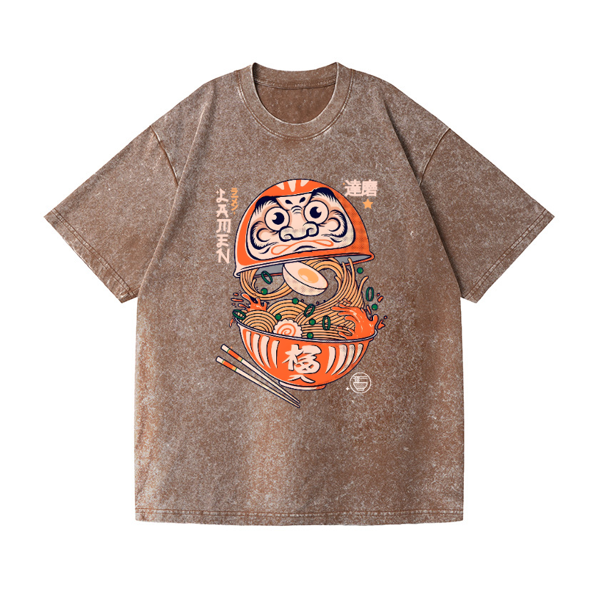 Daruma Ramen Vintage Wash Japanese Design T-Shirt