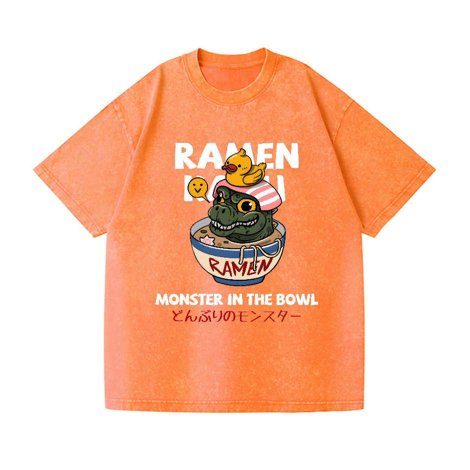 Ramen Kaiju Vintage Wash Japanese Design T-Shirt