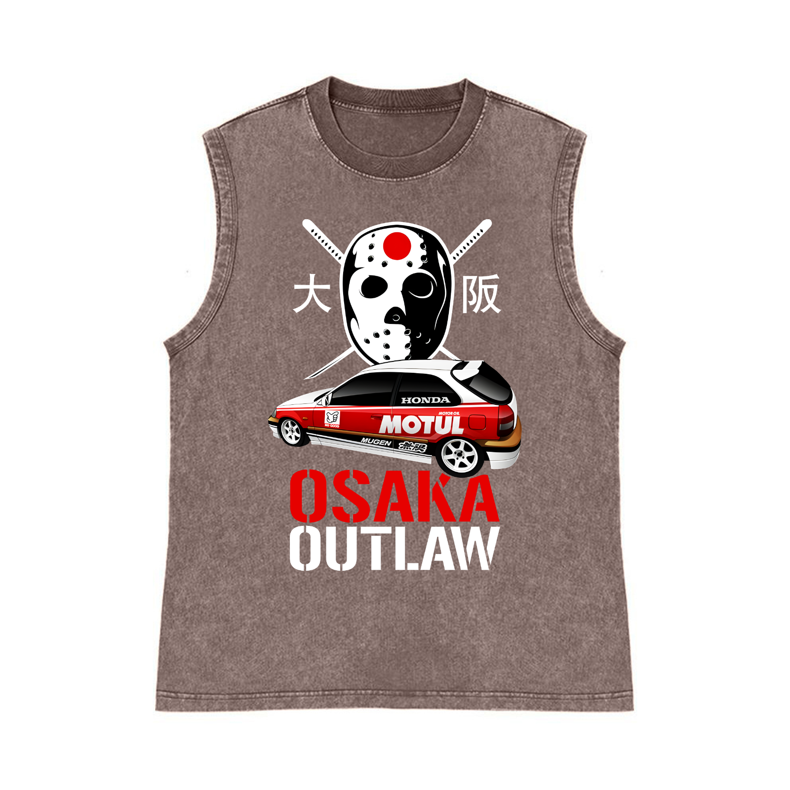 OSAKA Pure Cotton Wash-Dyed Sleeveless Tank Top