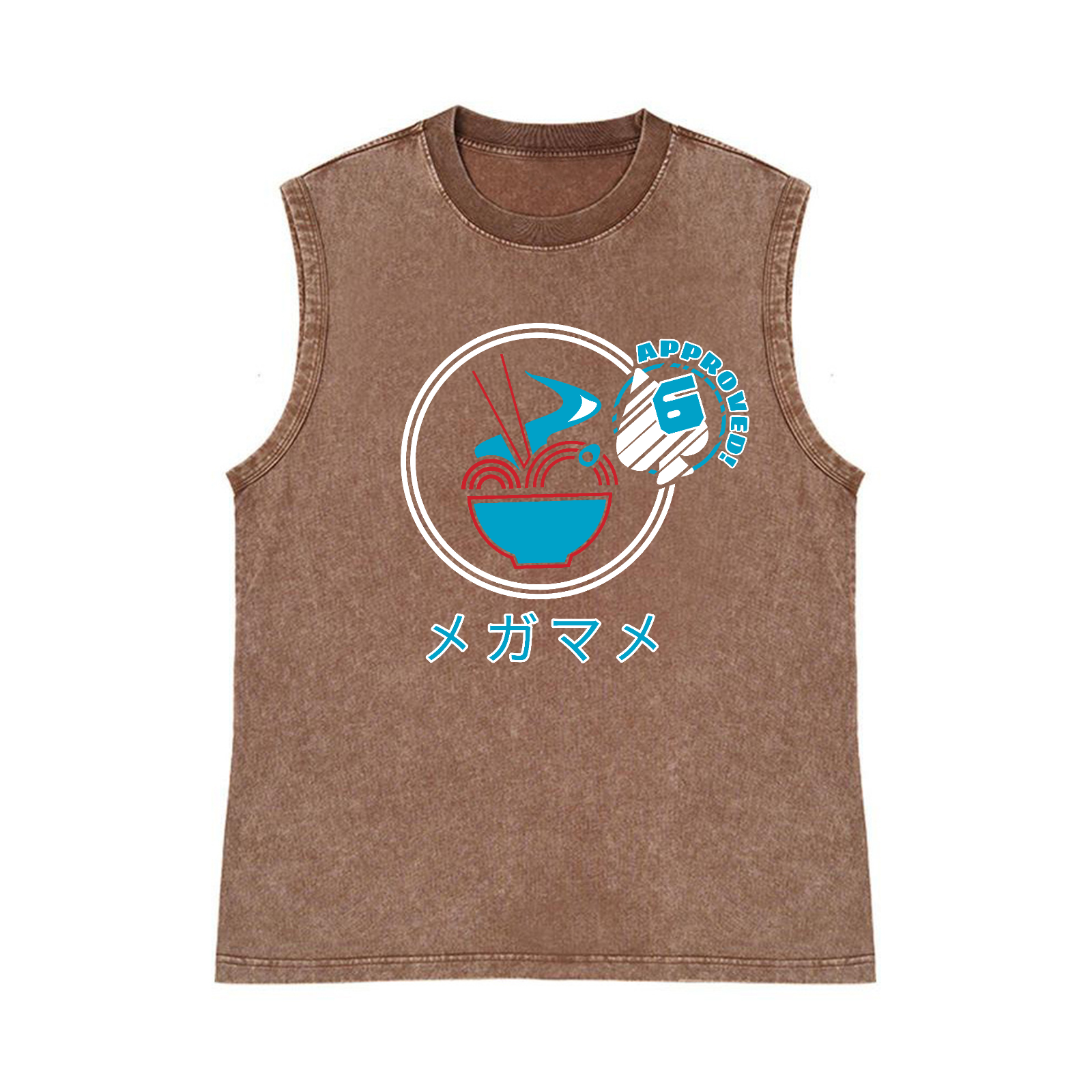 Ramen Pure Cotton Wash-Dyed Sleeveless Tank Top