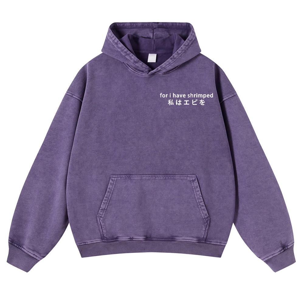 Shrimp Vintage Washed Cotton Back Art Hoodie