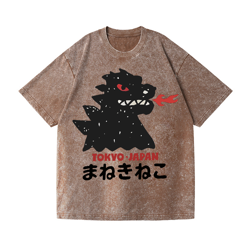 Kaiju Monster Tokyo Japan Vintage Wash Japanese Design T-Shirt