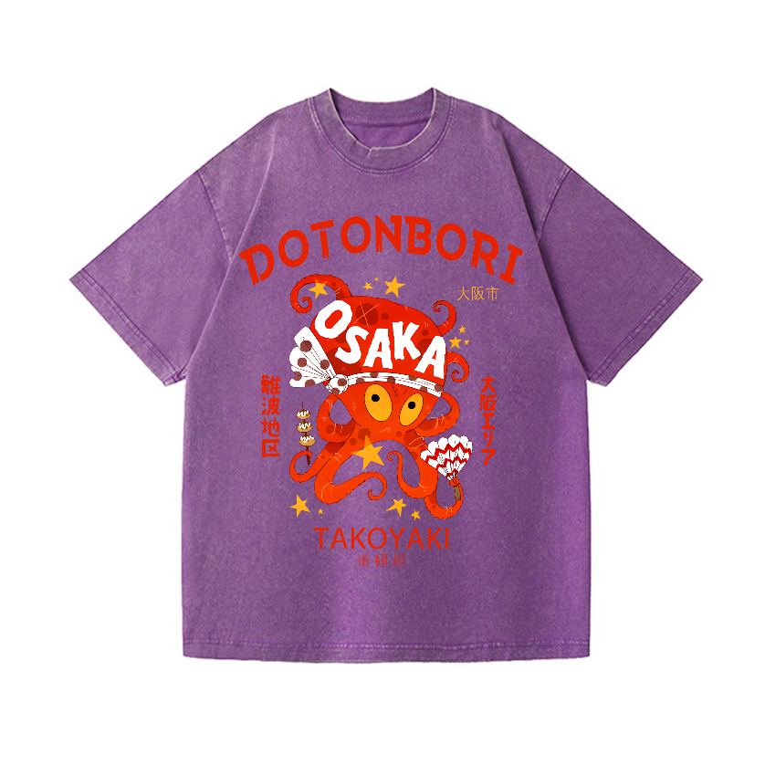 Osaka Dotonbori Vintage Wash Japanese Design T-Shirt