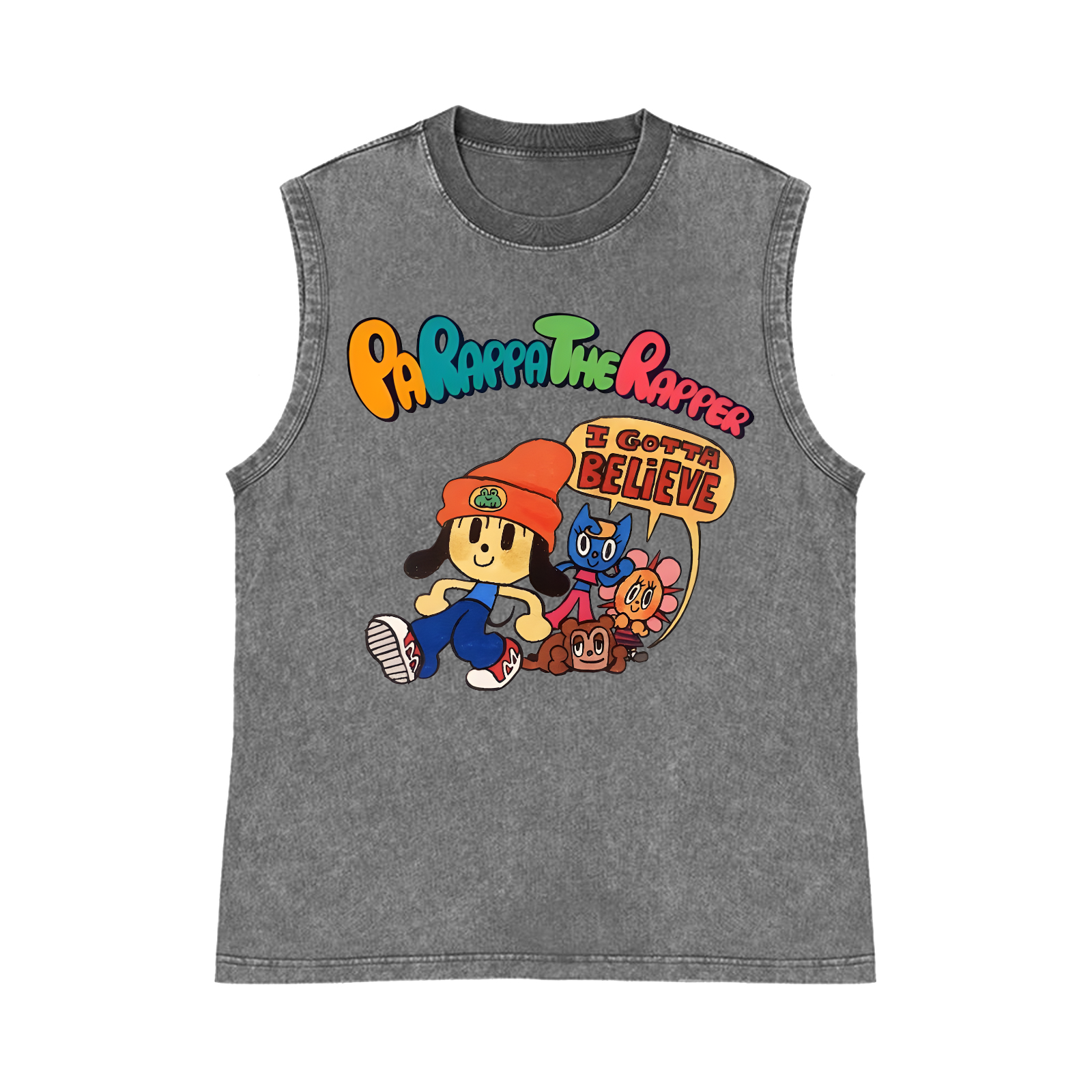 PaRappa the Rapper Pure Cotton Wash-Dyed Sleeveless Tank Top