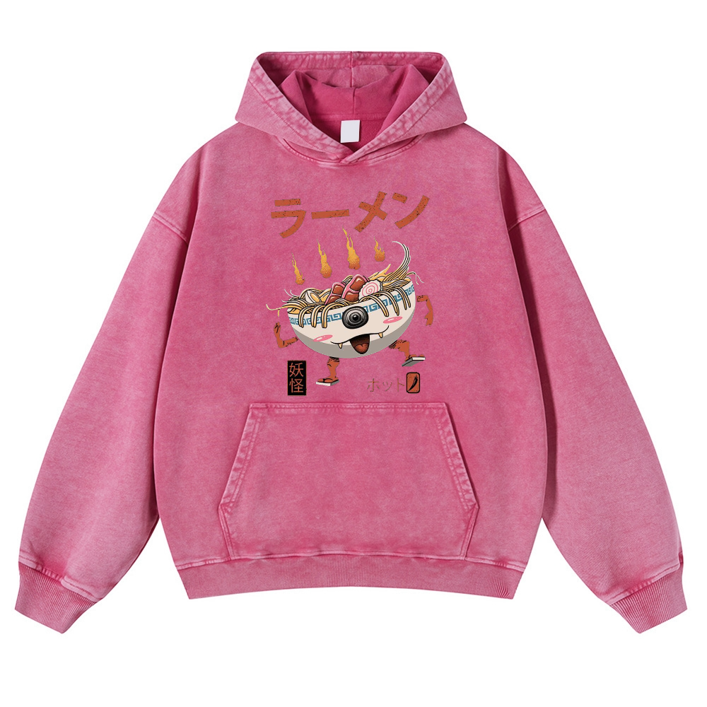 Ramen Monster Vintage Washed Thick Cotton Hoodie