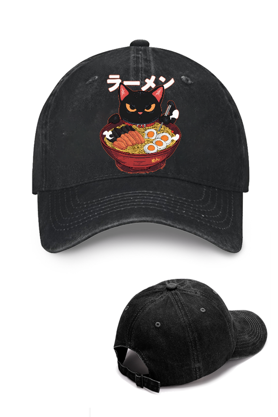 Ramen Cat Vintage Cotton Cap