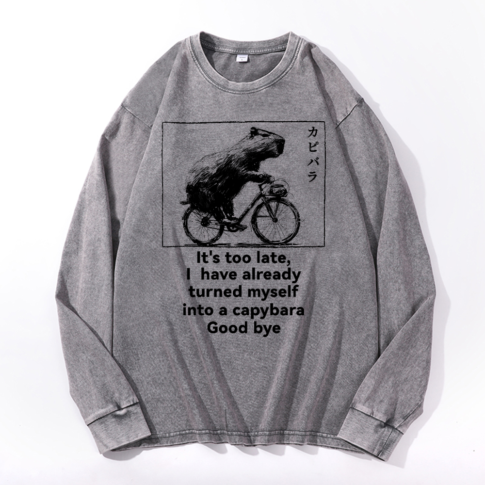 Capybara Vintage Cotton Wash Long-sleeve T-shirt