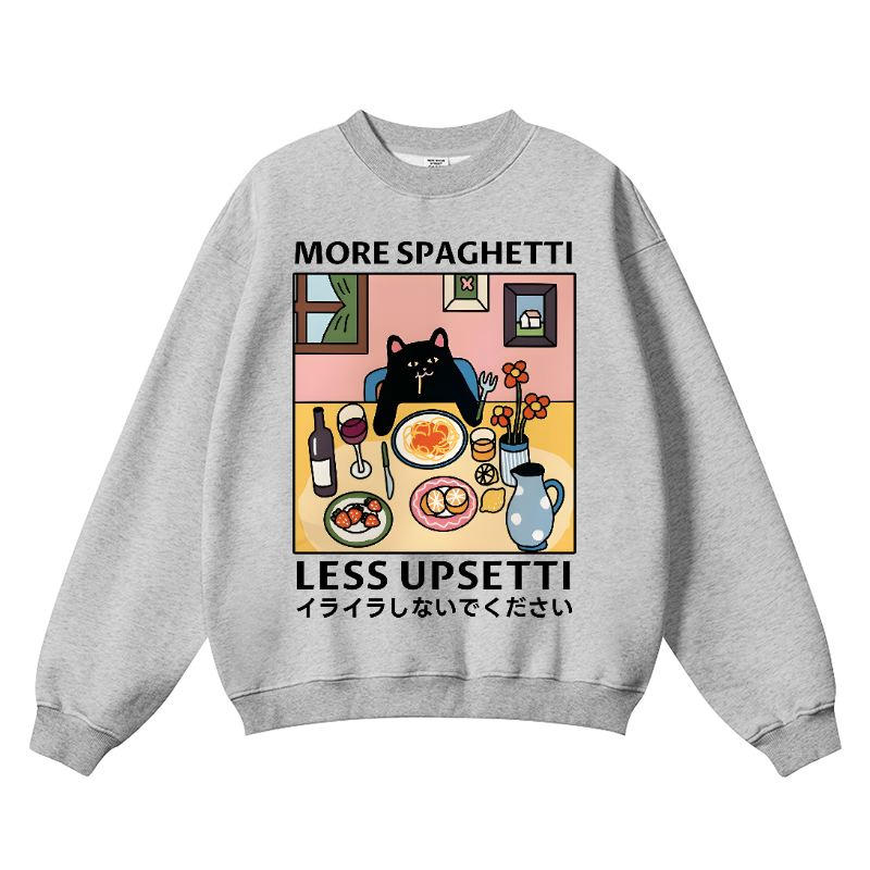 Sphaghetti Cat Vintage Cotton Blend Crewneck Sweatshirt