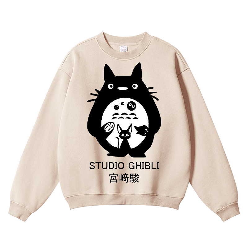 Studio Ghibli Totoro No Face Kaonashi Vintage Cotton Blend Crewneck Sweatshirt