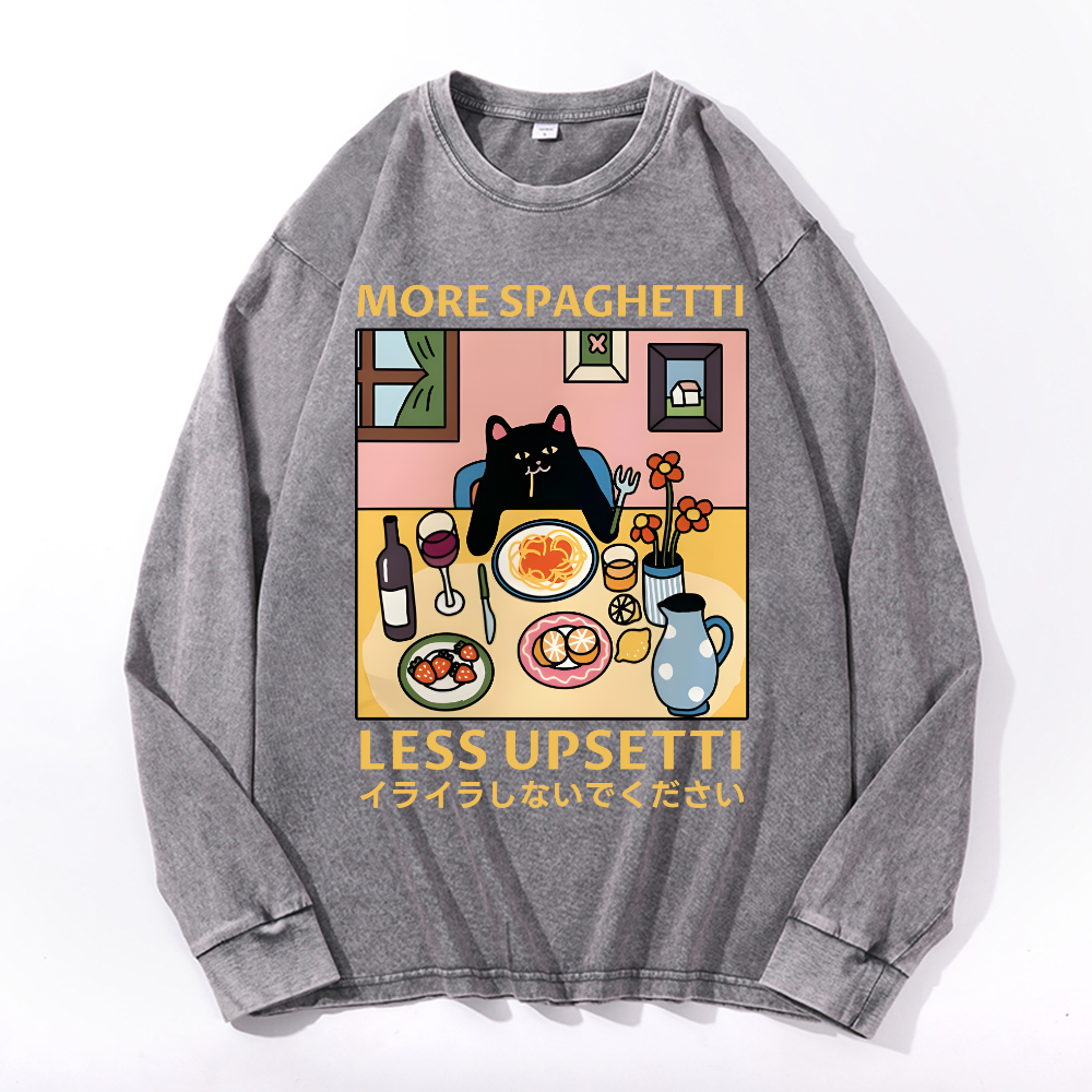 Spaghetti Vintage Cotton Wash Long-sleeve T-shirt