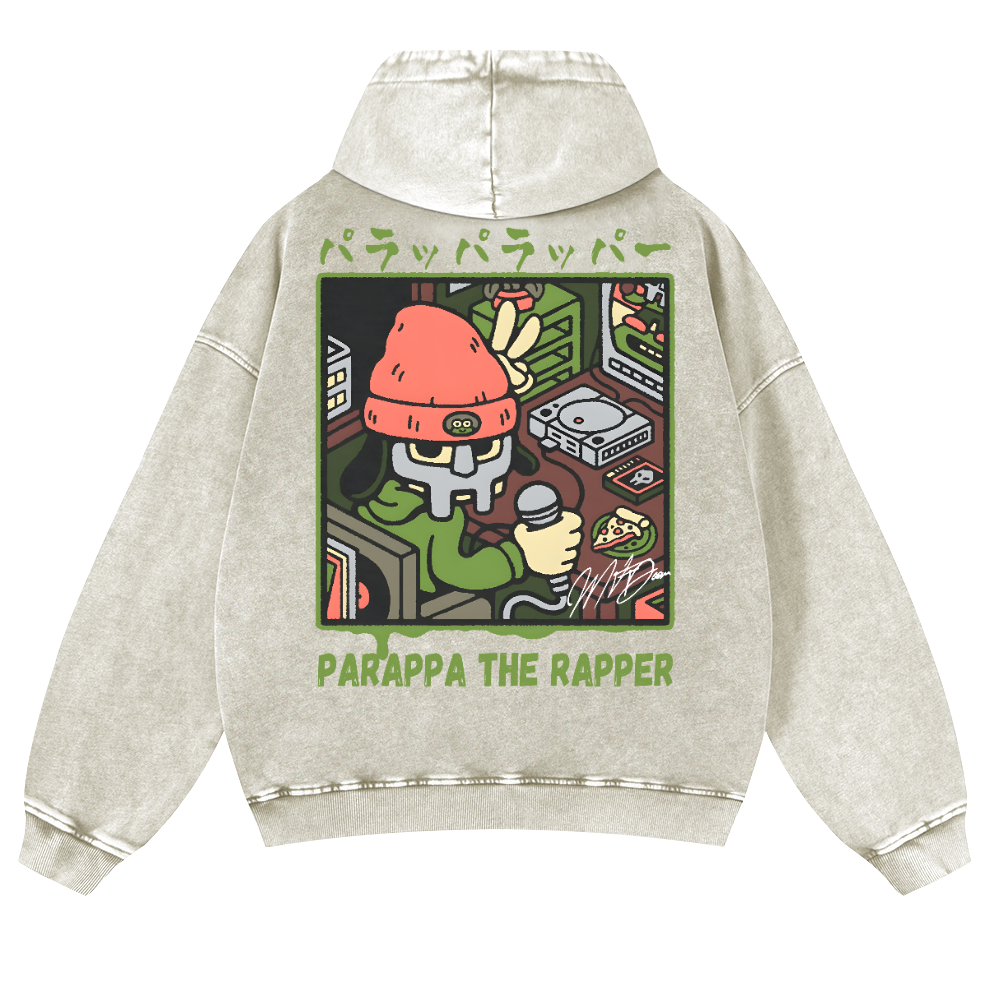 PaRappa the Rapper Vintage Washed Cotton Back Art Hoodie
