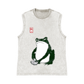 Frog Making Matcha Pure Cotton Wash-Dyed Sleeveless Tank Top