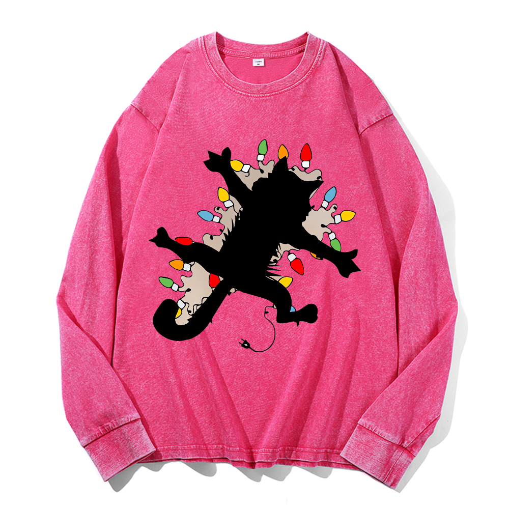 Vintage Cotton Wash Crewneck Long-Sleeve T-Shirt