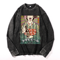 Asahi Breweries Vintage Cotton Wash Crewneck Long-Sleeve T-Shirt