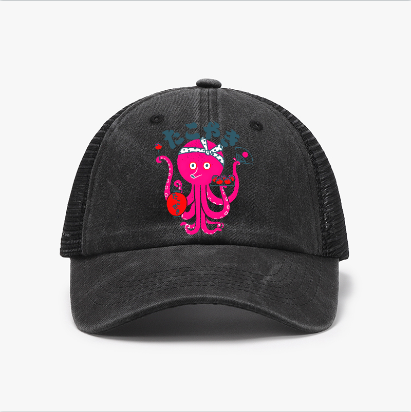 Osaka Dotonbori Octopus Vintage Cotton Breathable Hat