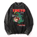 Tokyo Kaiju Ramen Vintage Cotton Wash Long-sleeve T-shirt