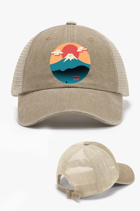 Cat Mountain Vintage Cotton Breathable Hat