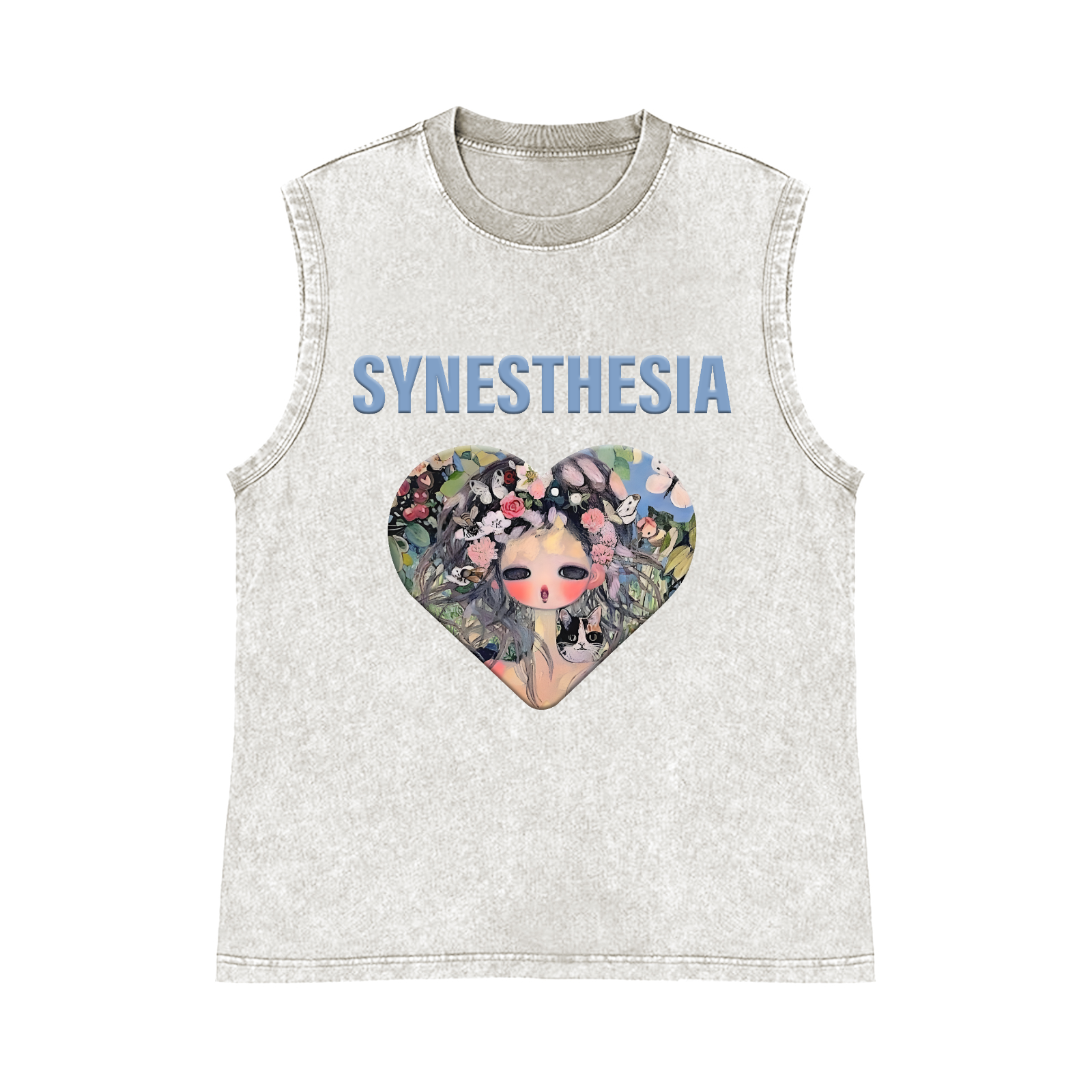 Aya Takano Pure Cotton Wash-Dyed Sleeveless Tank Top