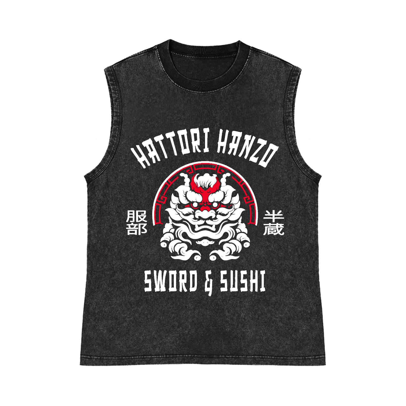 Hattori Hanzo Komainu Pure Cotton Wash-Dyed Sleeveless Tank Top