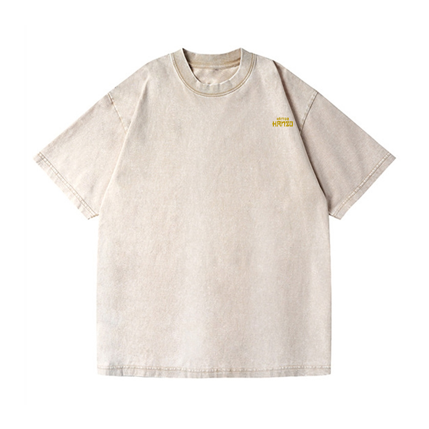 Stone Lion Vintage Wash Japanese Design Back Art T-Shirt