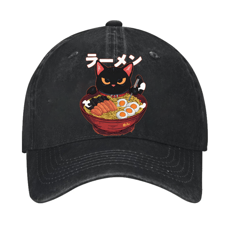 Ramen Cat Vintage Cotton Cap