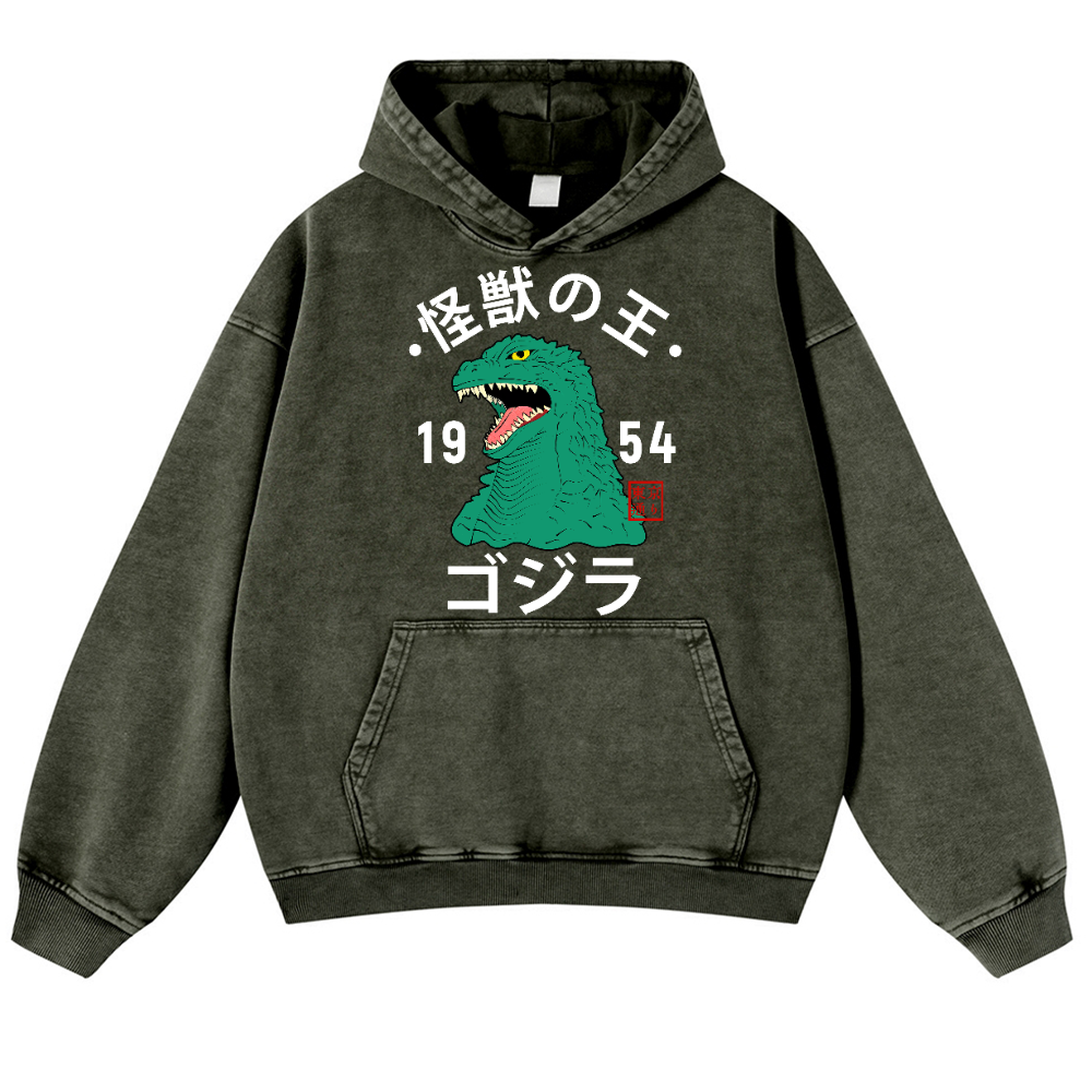Kaiju Vintage Washed Thick Cotton Hoodie