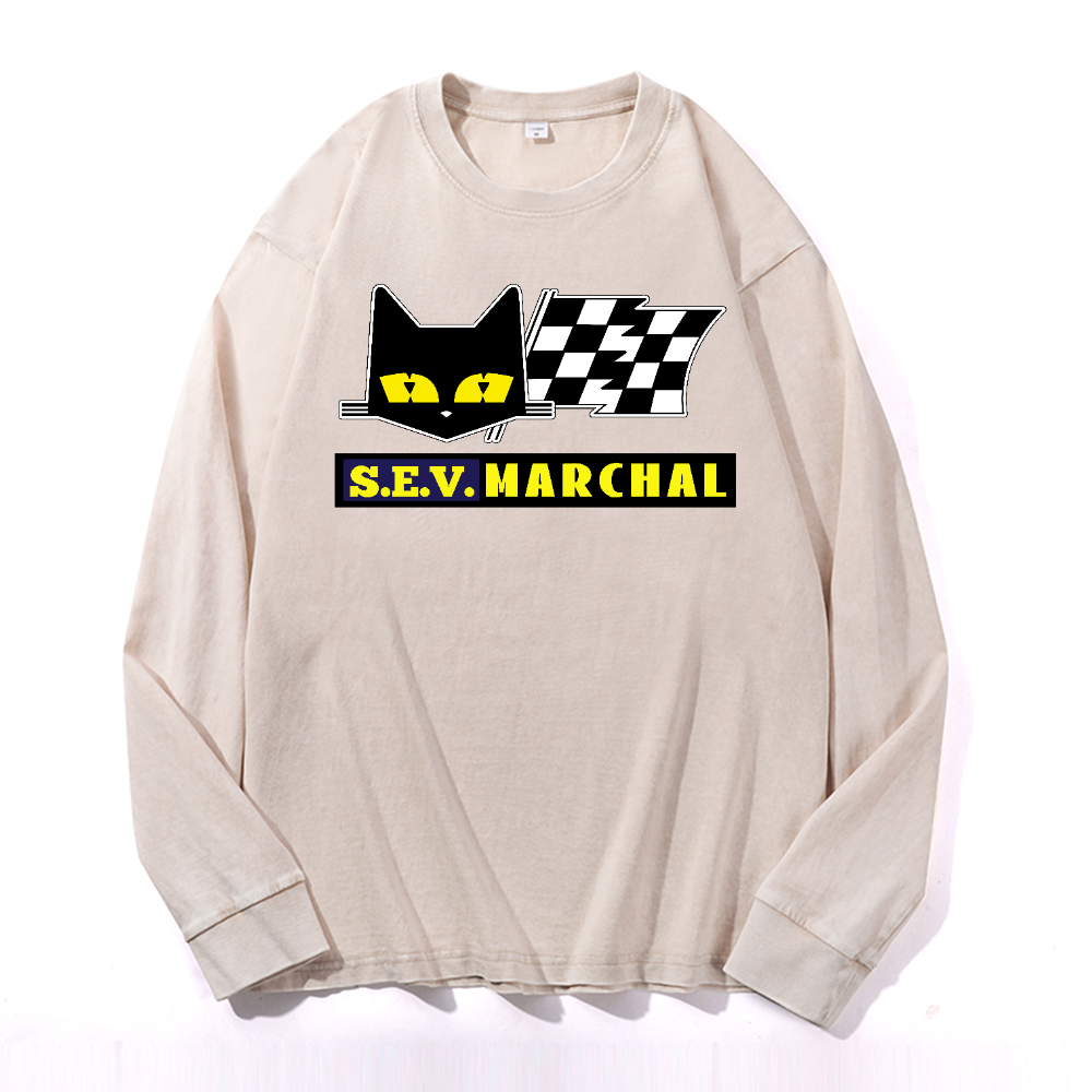 S.E.V Marchal Vintage Cotton Wash Crewneck Long-Sleeve T-Shirt