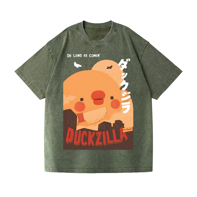 Duck Kaiju Vintage Wash Japanese Design T-Shirt