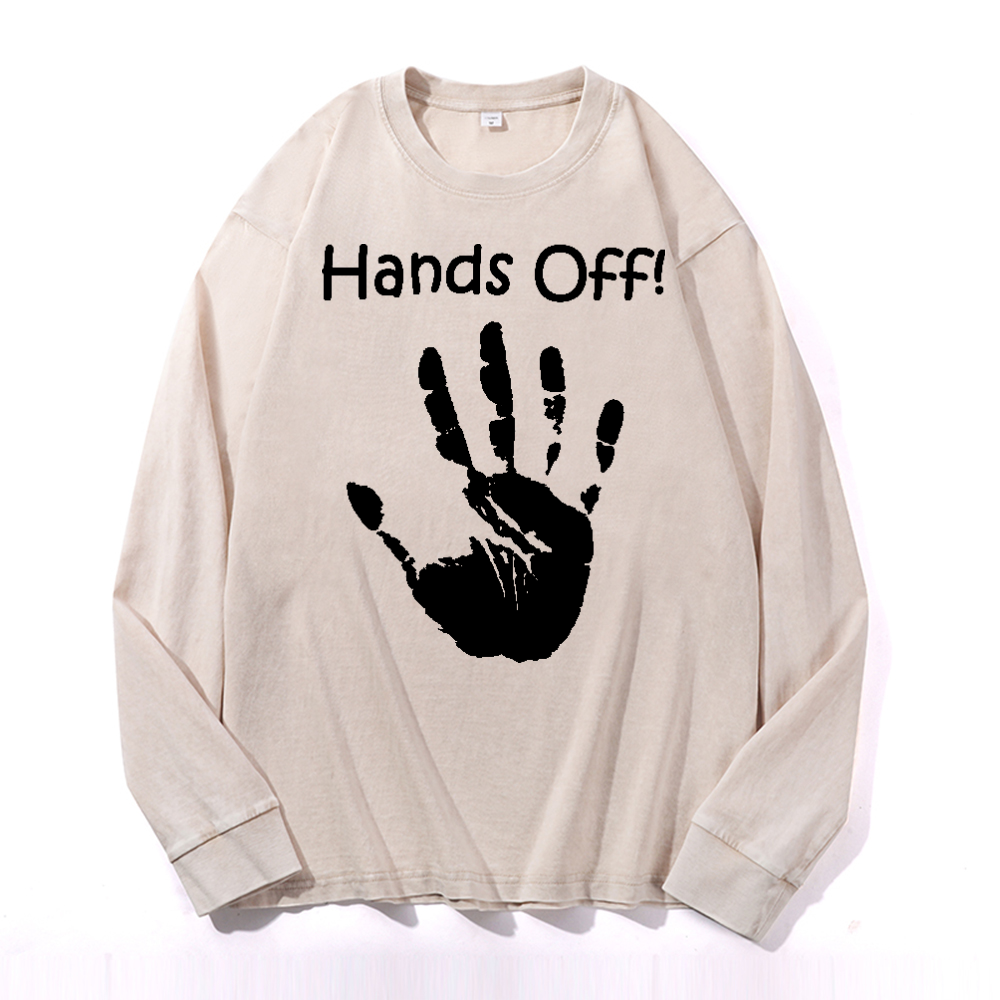 Hands Off Vintage Cotton Wash Long-sleeve T-shirt