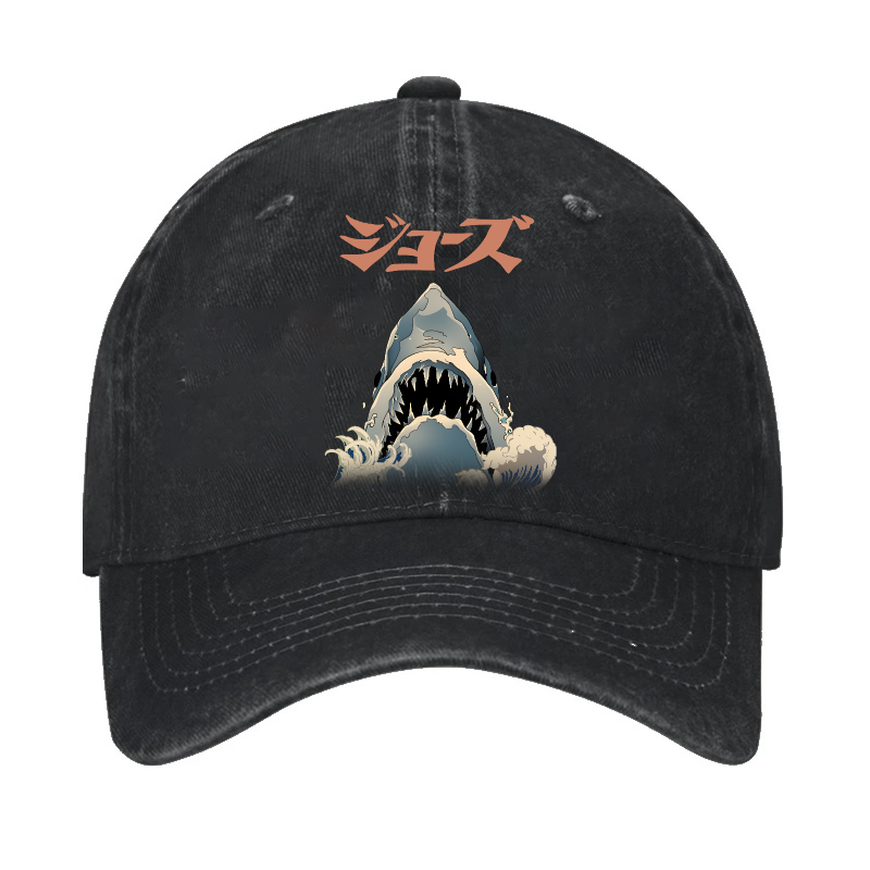 Shark Ukiyoe Vintage Cotton Cap