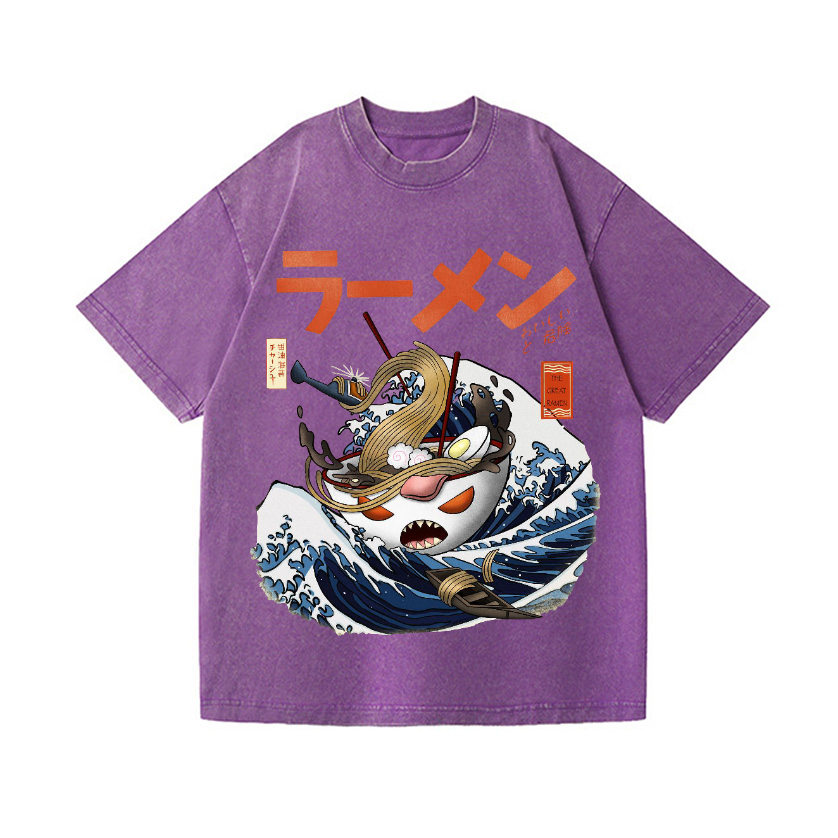 Ramen Wave Vintage Wash Japanese Design T-Shirt